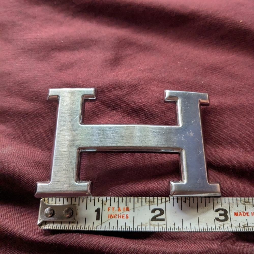 Large Hermes Silver  belt buckle. FREE SHIPPING